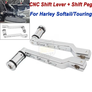 Gear Heel Toe Shift Lever Shifter Pegs Set For Harley Road King Glide Softail FL - Picture 1 of 8