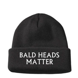 Gifts For Dad men's BALD HEADS MATTER Baldy Funny Beanie Hat Best Joke Birthday - Picture 1 of 2