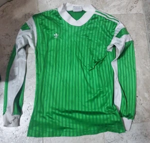 AMAZING VINTAGE 1990'S ADIDAS GREEN STRIPED LONG SLEEVE GLANZ JERSEY MEN'S LARGE - Picture 1 of 12