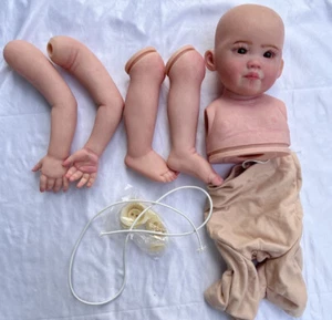 30inch DIY Painted Reborn Baby Doll Lifelike Kit Part With Connectors Cloth Body - Picture 1 of 6