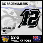 3 Custom Race Number Number Plate Race Decals - Bmx Mx Sx Bike Stickers #Crn007
