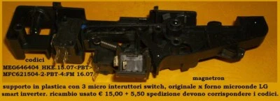 LG.supporto con 3 micro interuttori switch, originali  forno microonde LG smart  - Immagine 1 di 3