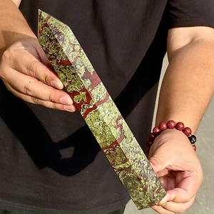 3.06LB Natural Dragon Blood Column Obelisk Crystal Column Wand Point Healing Sto - Picture 1 of 12