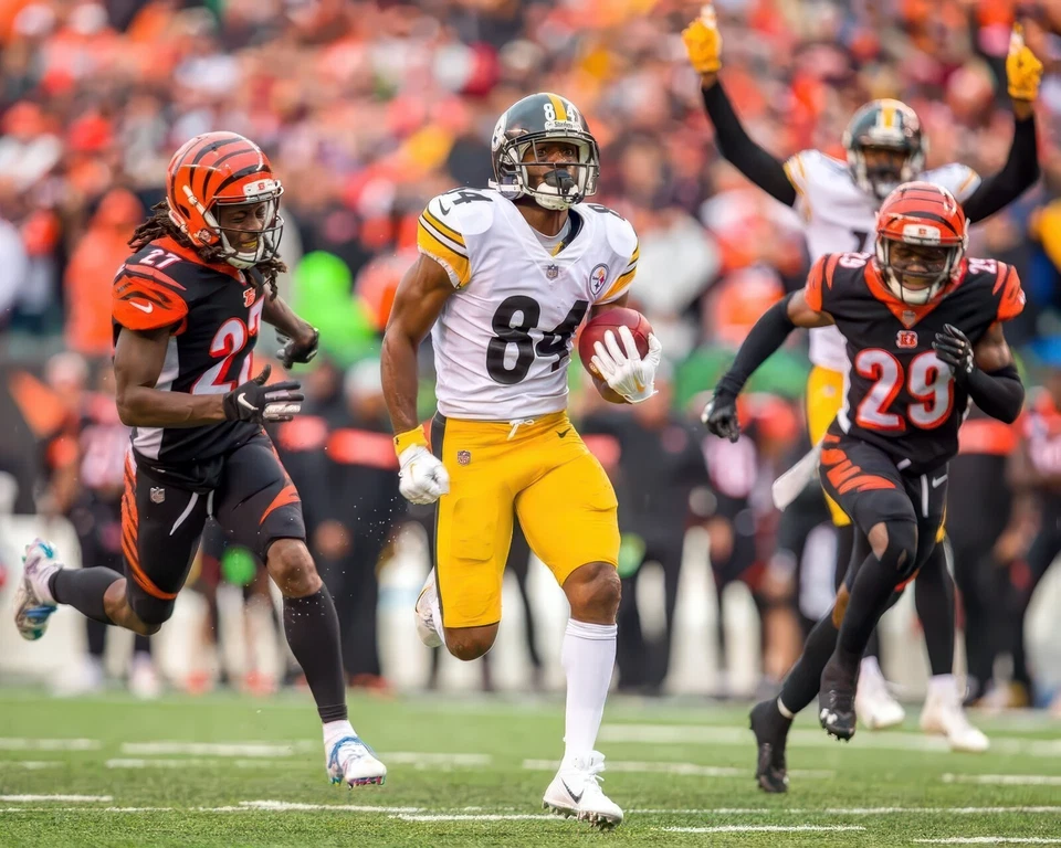 Impresión fotográfica brillante Antonio Brown #84 Pittsburgh Steelers NFL 8"X10" 5 Foto 1 de 1