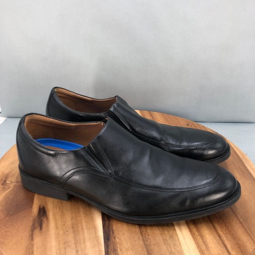 Mocassini Clarks punta grembiule uomo 13 M nero pelle ammortizzata scarpe casual