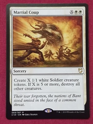 Magic The Gathering COMMANDER 2018 C18 MARTIAL COUP white card MTG - Image 1 of 2
