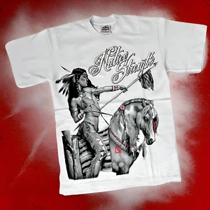 *<SC>* (WHITE) ~NATIVE STRENGTH~ HEAVY COTTON JUMBO PRINT TEES - Picture 1 of 3