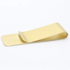Brass Slim Money Clip Credit ID Card Cash Holder MC1K - Picture 1 of 2