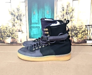 Nike Hombres SF Air Force 1 Sherpa Hi Top Botas BV0130 001 Azul Negro Gris Talla 12 - Imagen 1 de 9