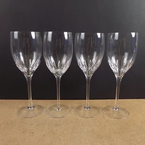 4 Lenox Starfire Crystal Water Glasses Goblets 8.25" tall Cut Vertical Signed - Picture 1 of 4