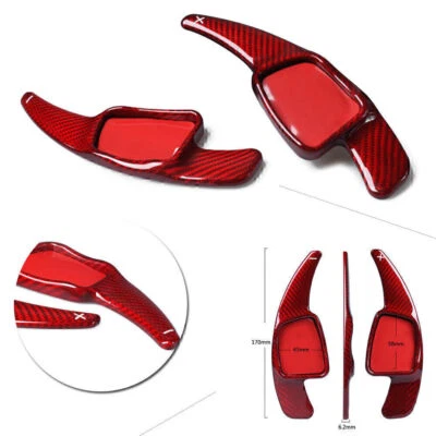 Lenkradschaltpaddelverlängerung für Audi A3 TT A4L Q7 TTS Rote Kohlefaser - Bild 1 von 4