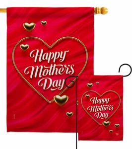 Gold Heart Mother Garden Flag Mother's Day Family Decorative Yard House Banner - Picture 1 of 17