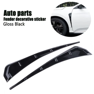 Fits 2016-2020 HONDA CIVIC GLOSSY BLACK ABS SIDE FENDER VENT AIR WING COVER TRIM - Bild 1 von 8