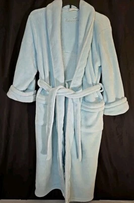 Maxi albornoz de mujer talla S-M Nautica con cinturón. Bolsillos para bata de hielo azul de felpa para dama Foto 1 de 4