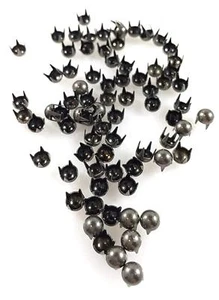 NAILHEADS/SPOTS/STUDS -16ss Pearl / Round - Antique Nickel - 100 pcs - Picture 1 of 2