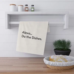 Lustige Küchen Geschirrtücher, Geschirrtücher für Zuhause, Geschenk für Alexa Liebhaber, Humor in - Bild 1 von 5