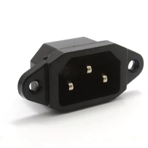 Conector de montaje en panel de chasis de 3 pines IEC 6,35 mm TABS - Imagen 1 de 9