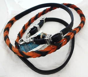 Blood Twist Rein schwarz hellbraun Geschirr Leder Horse Tack Jeremiah Watt geflochten neu - Bild 1 von 1