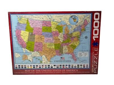 EuroGraphics Jigsaw Puzzle Map Of The United States Of America 1000 PC - Image 1 of 4