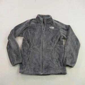 North Face Jacket Girls Large Long Sleeve Pockets Lightweight Gray Fleece - Picture 1 of 10