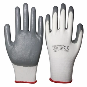 1-240 Pairs Work Safety Gloves Nitrile Coated Gardeners Builders Working Gloves - Picture 1 of 7