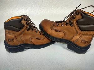 Timberland Pro Titan Safety Toe Work Boots Mens 8.5 Brown Leather Power Fit NICE - Picture 1 of 17