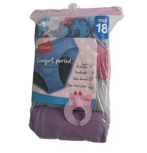 Hanes Girls 4pk Hipster Comfort Period Underwear - Multicolor- Size 18 - Picture 1 of 4