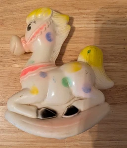 1973 Rubber Rocking Horse - Squeak Toy - Child's Circus Pony Baby - Sanitoy - Picture 1 of 6