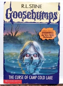 RL Stine Goosebumps Book #56 The Curse Of Camp Cold Lake 1st Printing BAD COVER - Picture 1 of 17