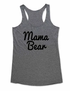 Mama Bear - design2 Script Font -  Tri-Blend Racerback Tank Top - Bild 1 von 2