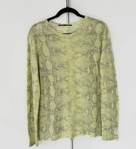 Camisa Proenza Schouler Amarillo Algodón L/S Estampado Exótico Talla Grande - Imagen 1 de 5