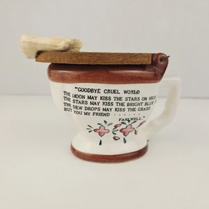 Vintage Goodbye Cruel World Person In Toilette Abschied Figur Japan Keramik Knebel - Bild 1 von 10