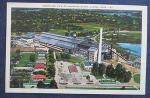1930s Laurel Mississippi Masonite Factory Birdseye Postcard - Bild 1 von 2
