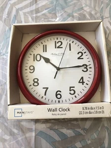 Mainstays Red Wall Clock, Battery Operated - NEW - Picture 1 of 2