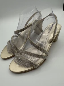 Sandalias Naturalizer para mujer talla 9,5 doradas Vanessa2 estrás con tiras - Imagen 1 de 11