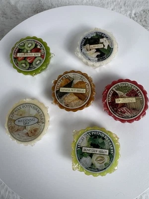 Lot Of 6 Yankee Candle Wax Potpourri Tarts Wedding Day Wild Cherry Banana Nut - Image 1 of 4