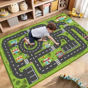Autoteppich Spielmatte, Straßenteppich Teppich für Kinder, City Life Pädagogik Straßenverkehr... - Bild 1 von 9