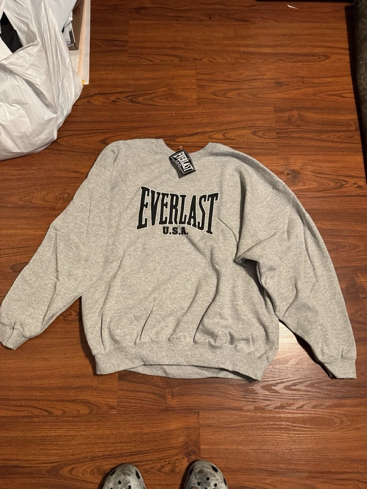 Vintage Everlast USA Gray Sweater Crewneck Mens XL Made In USA NWT - Image 1 of 4