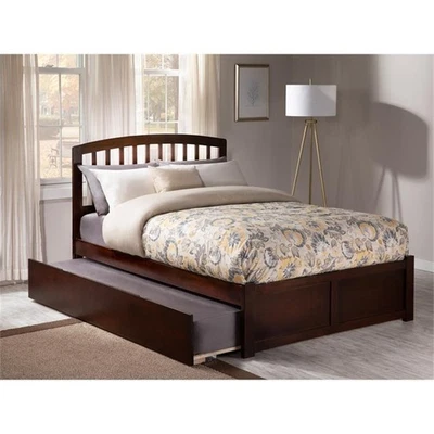 AFI Richmond Wood King Platform Bed with Footboard and Twin XL Trundle in Walnut - Image 1 of 4
