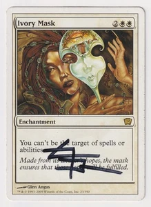Signed Ivory Mask HP 9th Edition Ninth Artist Glen Angus 2005 MTG Magic Rare EDH - Picture 1 of 2