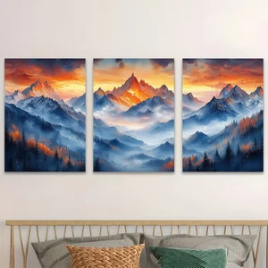 3pcs Paintings of Mountains  Landscape Artwork Wall Art Canvas  Unframed/Framed - Picture 1 of 8