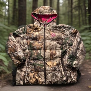 Realtree Xtra Women's Size 2XL Camo Insulated Jacket Parka Hood Warm Fleece - Picture 1 of 6