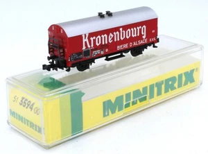 Minitrix 3594 SNCF vagón frigorífico / vagón de cerveza "Kronenbourg" embalaje original escala N - Imagen 1 de 7
