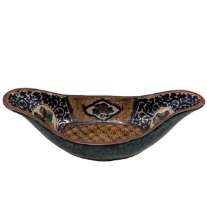 Antique Japanese Yoshidaya Ko-Kutani Ceramic Bowl Kiri & Kiku Flowers Japan - Picture 1 of 23
