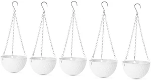 Hanging Planters Flower Pot Container Outdoor Planting Storage Self-Watering 5PC - Picture 1 of 12