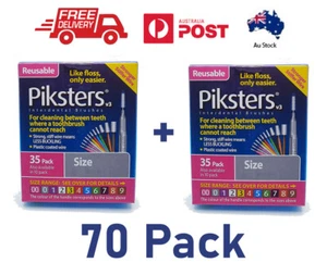 70 Pack Piksters V3 Interdental Brushes Sizes 0 to 3 *Au Stock - Picture 1 of 4