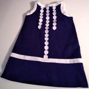 Gymboree Girl Size 7 Blue And White Dress. Key Hole Closure - Picture 1 of 11