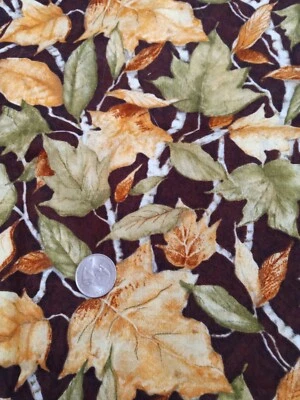 Susan Winget "Birch Leaves"  Cotton Fabric 1 1/4 Yards New - Image 1 of 4