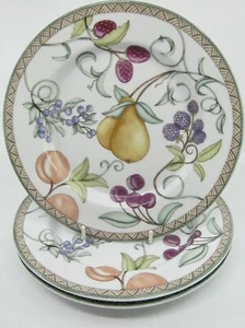 3 pcs Dansk Umbrian Fruits Salad Plates Portugal Dishwasher Microwave Safe 9" - Picture 1 of 5