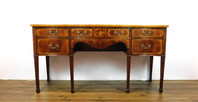 72" Lloyd Buxton Mahogany Serpentine Front Sideboard/Buffet Cabinet - Image 1 of 4